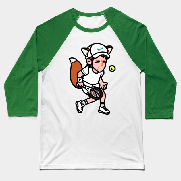 Jannik Sinner as a cute fox! Baseball T-Shirt by dotbyedot